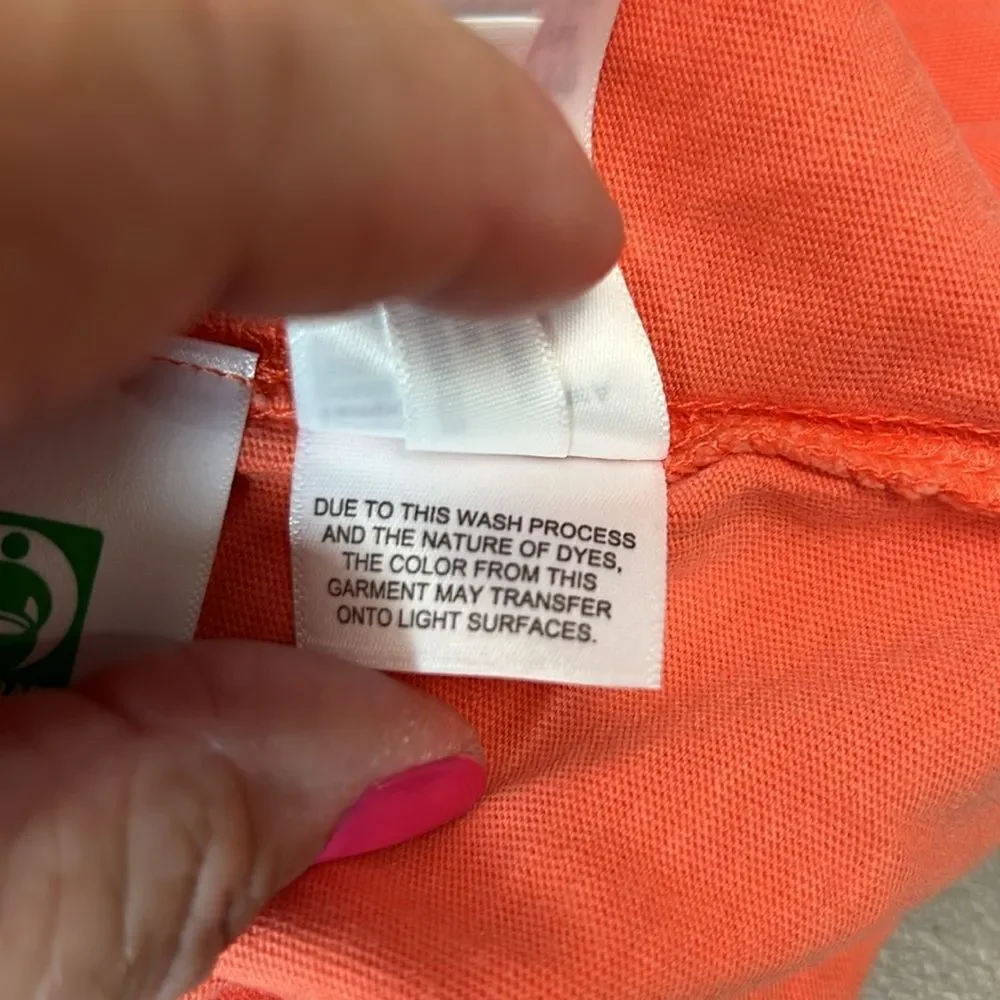 J. Crew BW379 orange Vintage-wash Cotton Pocket T-shirt size med NWT